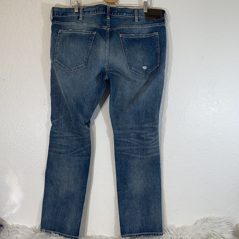 Express Rocco Slim Fit Skinny Leg Distressed Jeans - Picture 4 of 12